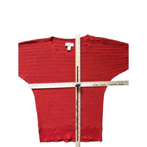 LOFT Sweater Womens Small Red Textured Knit Pullover Crewneck Lightweight Casual - Picture 6 of 6